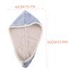 Quick-Drying Hair Towel with Button, Coral Fleece, Blue Gray view 2