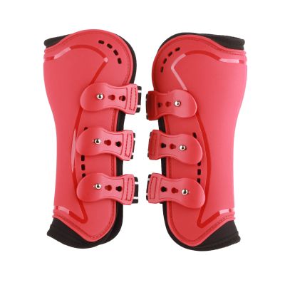 Tbest Breathable Impact-Absorbing Horse Leg Boots, Non-Slip, Soft Lining, Lightweight, Red (M)