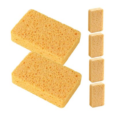 ULTECHNOVO 2.5 cm Yellow Kitchen Scrub Sponges, Reusable, 6-Piece Set