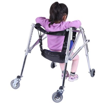 SdaryWare Walking Aid for Children with Cerebral Palsy, Foldable Medical Walker, Adjustable with Wheels, for Children with Disabilities and Hospitals (B: 53–70 cm)