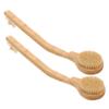2-Piece Bamboo Bath Brush with Long Handle, Khaki view 1