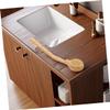 2-Piece Bamboo Bath Brush with Long Handle, Khaki view 4