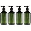 Portable Empty Pump Bottles, Cylindrical, Refillable, 300 ml, Green, 4-Pack view 1