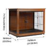 Wooden Furniture Dog Crate for Small and Medium Dogs, Walnut L with Wheels view 2