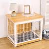 Wooden Furniture Dog Crate for Small and Medium Dogs, Walnut L with Wheels view 3