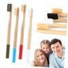 Bamboo Toothbrushes, 4-Pack, Blue, Non-Slip, for Adults view 2