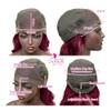 13x4 Glueless Kinky Brazilian Human Hair Wig, Red Copper, 16 Inch view 3