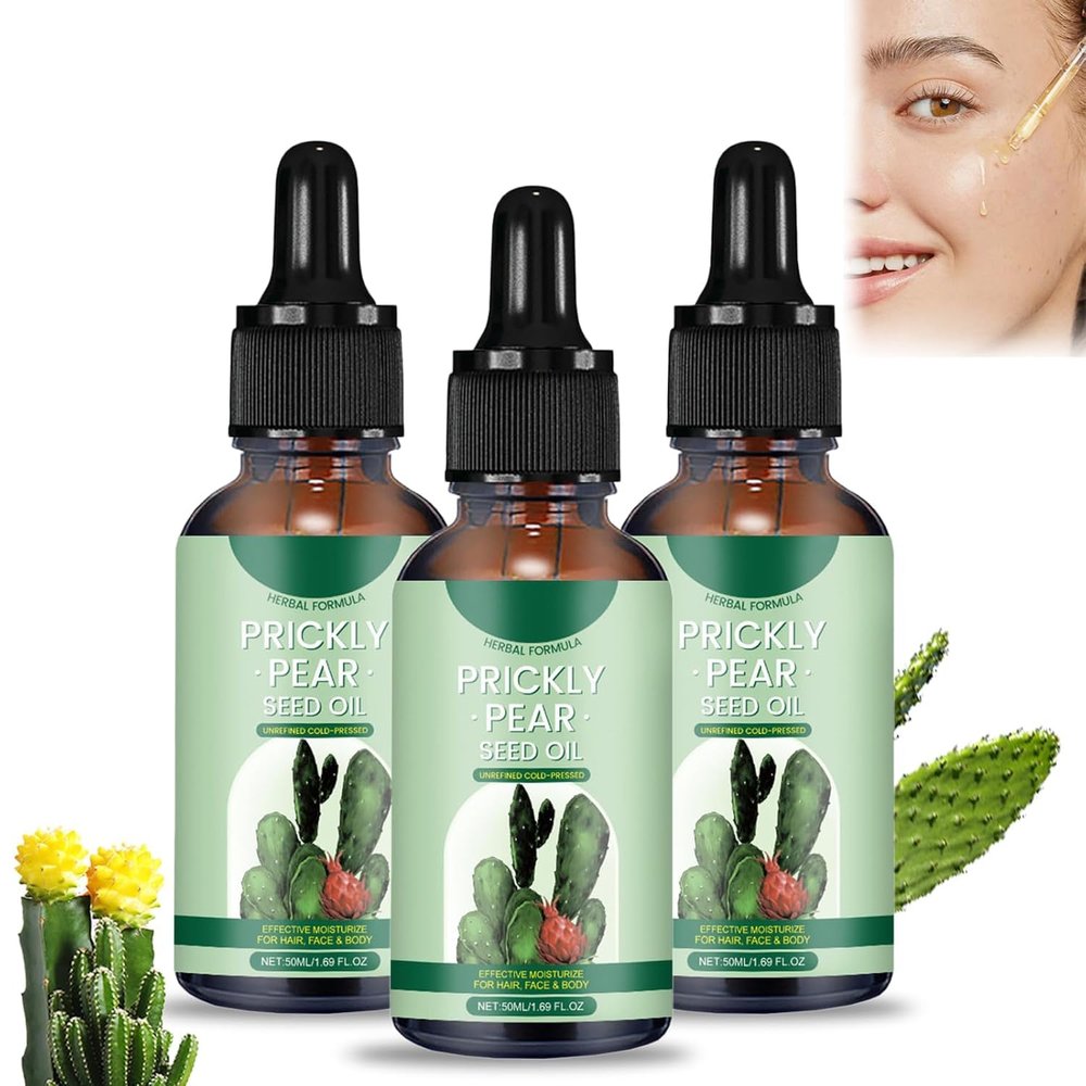 Organic Cold-Pressed Prickly Pear Seed Oil, Anti-Aging Oil for Wrinkles and Dark Circles, Natural Oil for Face, Body and Hair, Firming and Hydrating (3)