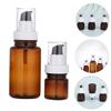 VALICLUD 4-Piece Press Bottles, 180 ml/40 ml Brown PET Refillable Lotion and Shampoo Containers view 3