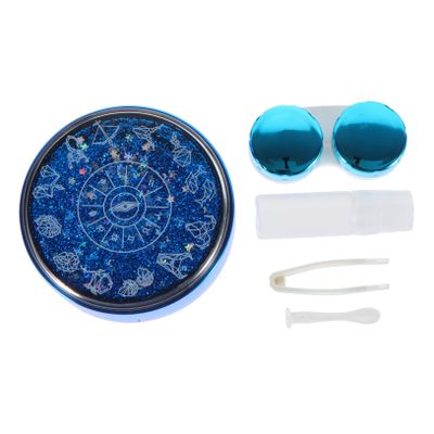 WRITWAA Contact Lens Case, 1-Piece Plastic Quicksand Design, Portable for Girls