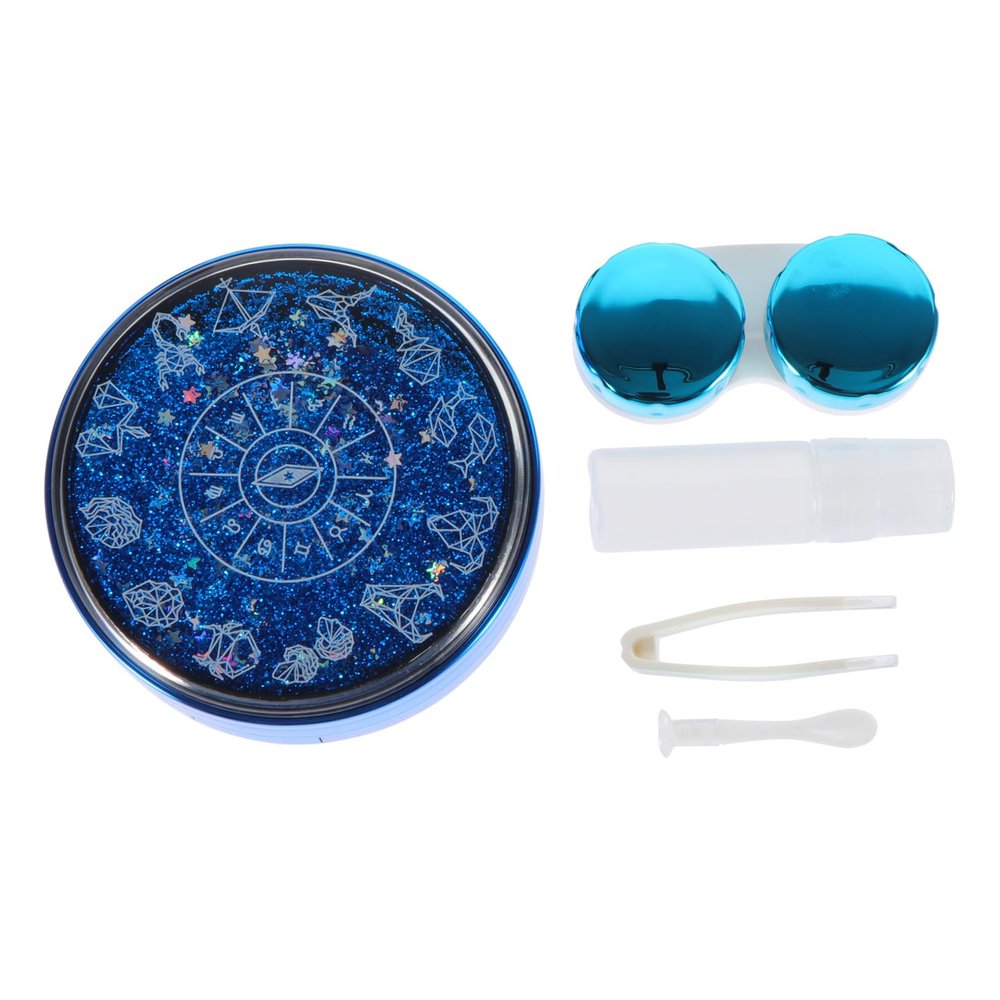 WRITWAA Contact Lens Case, 1-Piece Plastic Quicksand Design, Portable for Girls
