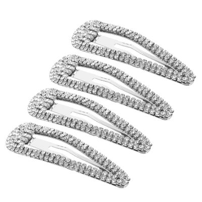 DEARMAMY 4-Pack Rhinestone Hair Clips for Thin Hair
