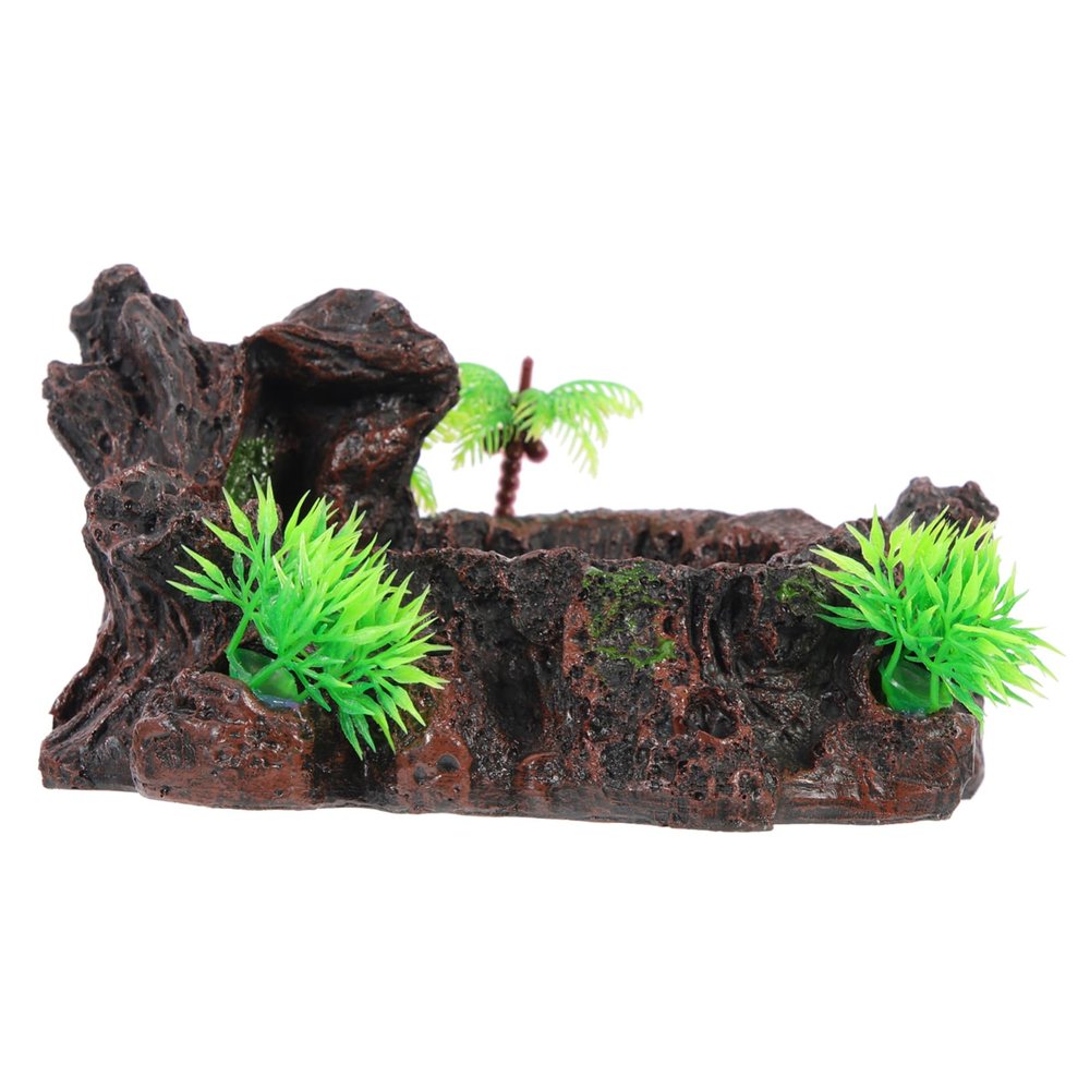 Abaodam Resin Reptile Food and Water Bowl, Natural Design