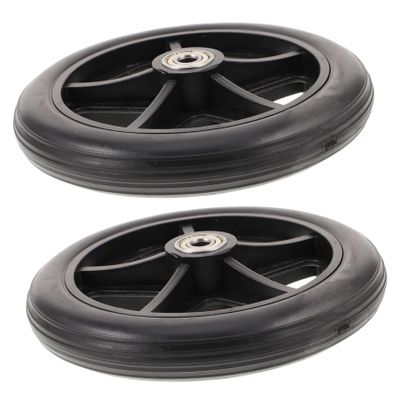 2-Pack Black Wheelchair Front Replacement Wheels, 5 cm Axle Spacing
