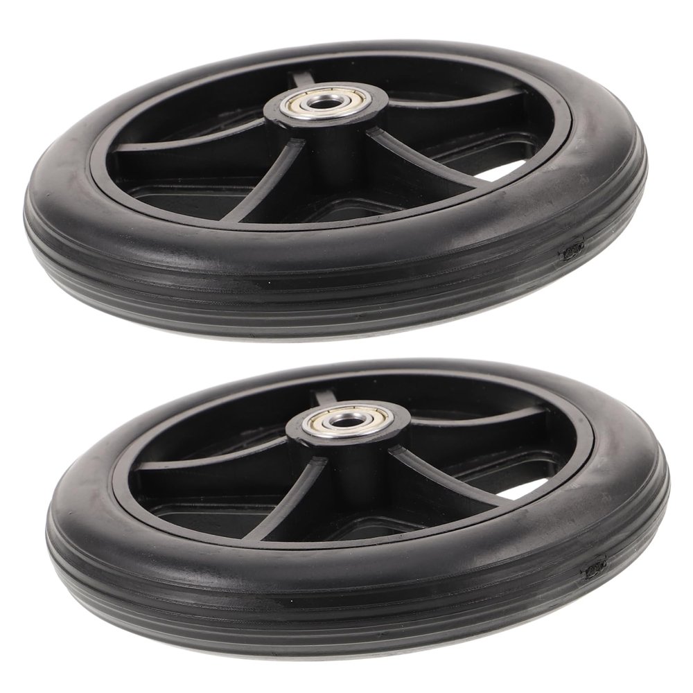 2-Pack Black Wheelchair Front Replacement Wheels, 5 cm Axle Spacing