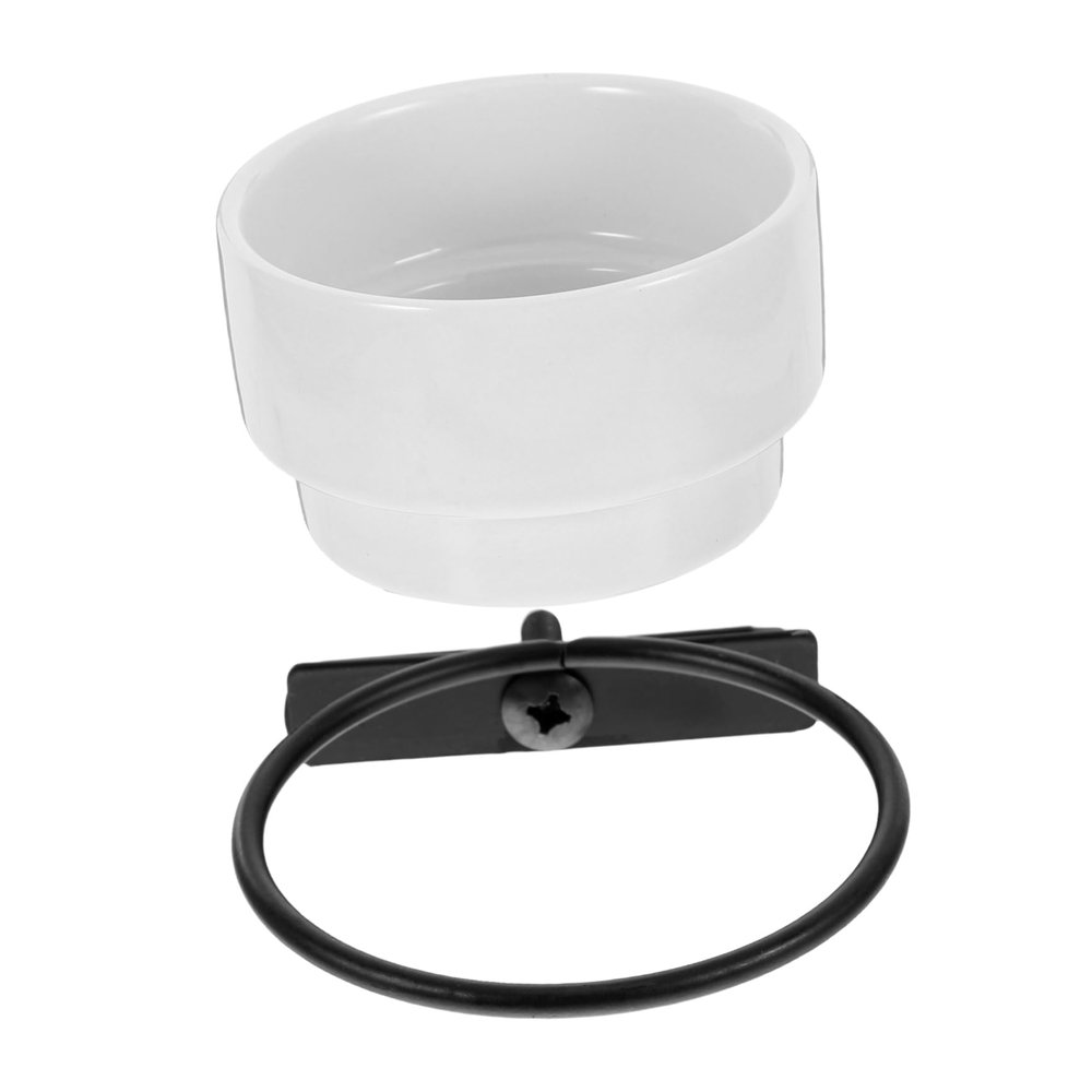 HANABASS Hanging Ceramic Bird Feeder and Water Bowl, White