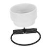 HANABASS Hanging Ceramic Bird Feeder and Water Bowl, White view 1