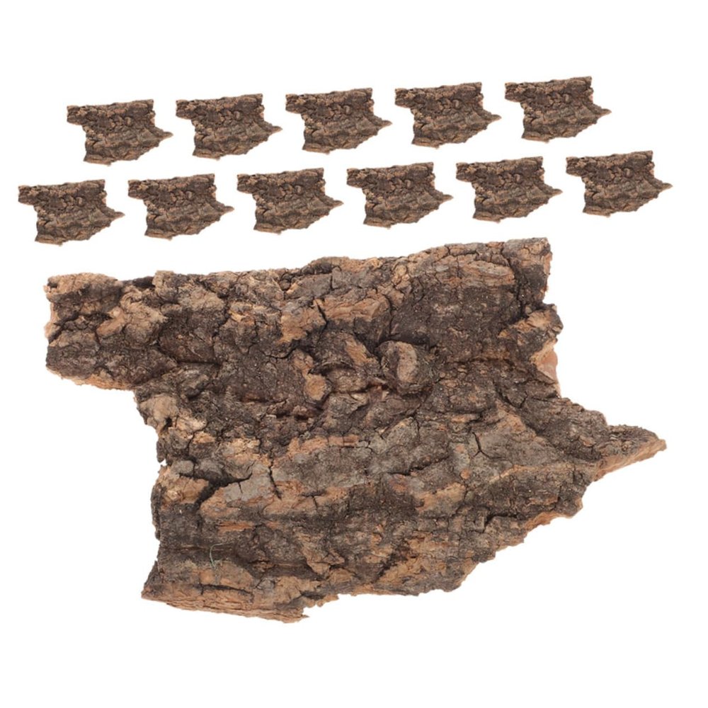 ibasenice Reptile Bark Decorations with Tree Bark Texture, 12 pcs
