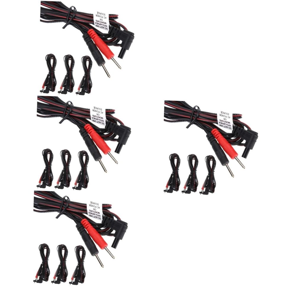 WRITWAA 4-Set Electrode Lead Wires with 2 mm Pin Connectors, PVC, 16 Pieces