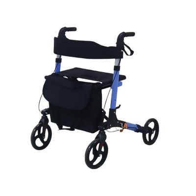 WANGHAI-666 Rollator with Transport Wheelchair Function, Foldable and Height-Adjustable