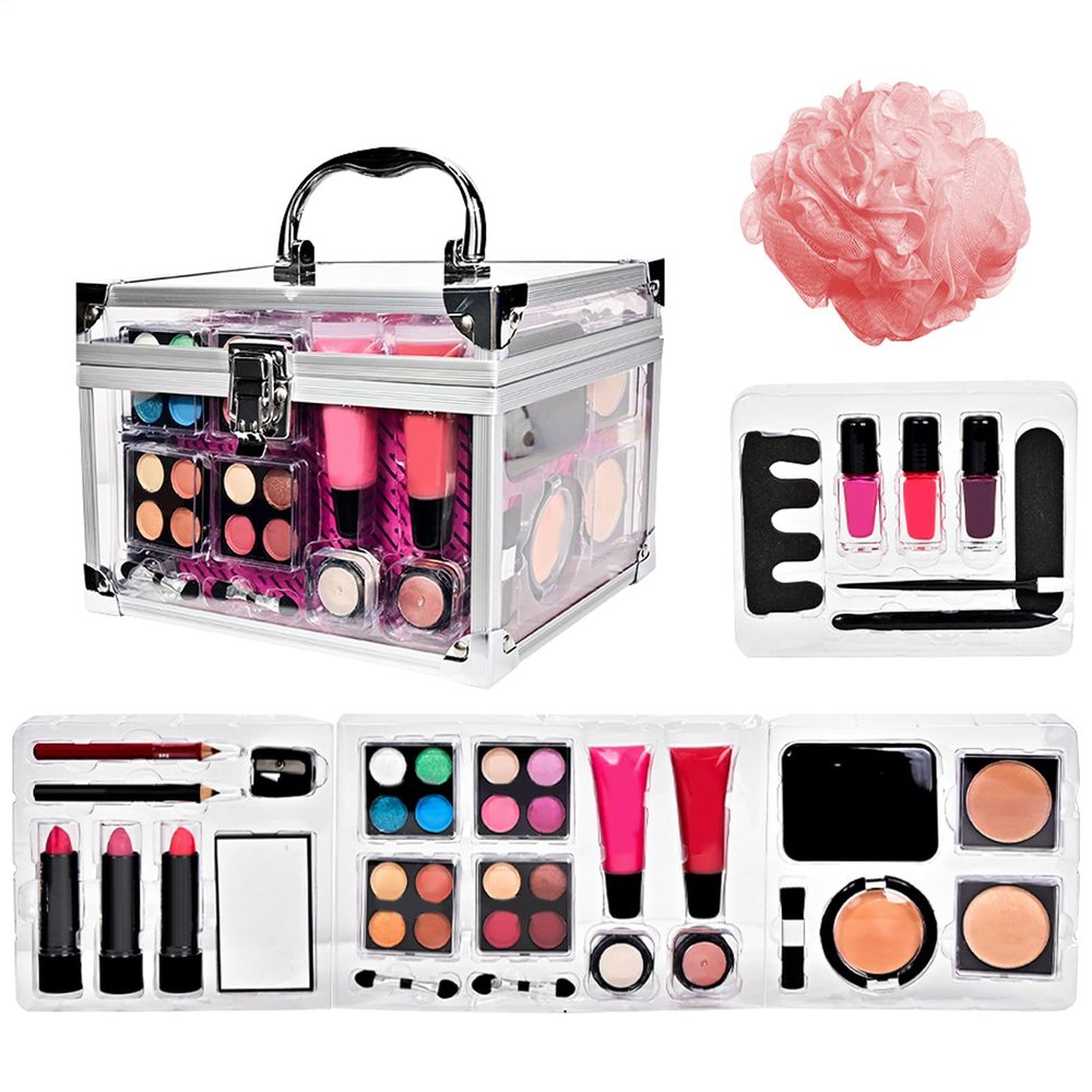 Complete All-in-One Makeup Set, Portable, Multi-Purpose & Perfect Coverage, 15 x 18 x 21 cm, for Beginners or