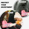 Car Seat Back Kick Mats with White Ghost and Black Cat, 2-Pack view 4