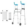Foldable Transfer Walker with Seat for Seniors and Adults view 1