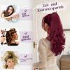 BARSDAR Burgundy Wavy Ponytail Hairpiece with Drawstring, 50 cm Synthetic Clip-In Extension view 4