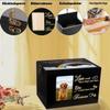 Sofunii Pet Urn for Dogs or Cats, Wooden Memorial Box with Photo Frame, Rainbow Bridge Keepsake, Black Flannel Lining (M - Up to 40 kg Pets) view 4