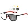 KOOSUFA Self-Tinting Progressive Reading Glasses for Men and Women, TR90, Black/Red, +2.0 view 1