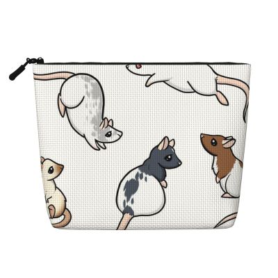Mouse-Print Cosmetic Bag, Waterproof Travel Makeup Pouch