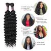 YANG11FAN Deep Wave Bulk Human Hair Braiding Extensions, Unprocessed, Weftless, Remy Hair, 26 in view 3