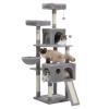 162 cm Multi-Level Cat Tree with Perches, Scratching Board and Toys (AMT0181GY) view 3