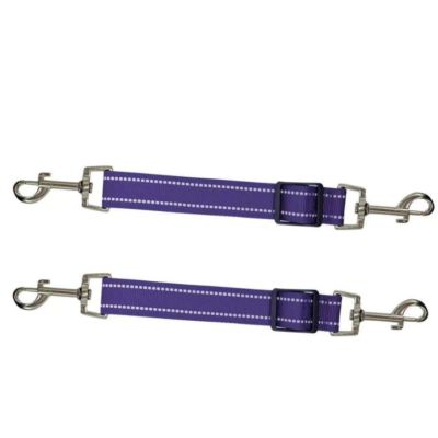 2-Piece Reflective Dual-Ended Dog Leash Coupler, Black