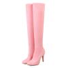 GBBRZKTB Women's Over-the-Knee Suede Stiletto Boots, Pointed Toe, Stretch, 9.5 cm, Pink, Size 35 view 1