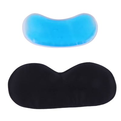 DECORNIJIA Black Silk Sleep Mask with Full Light Blocking and Flexible Headband