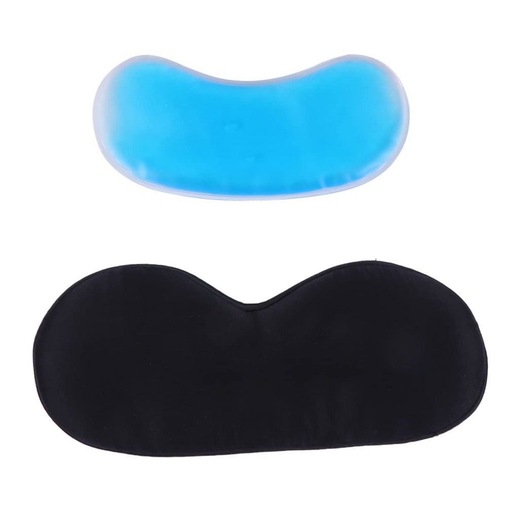 DECORNIJIA Black Silk Sleep Mask with Full Light Blocking and Flexible Headband