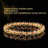 NHDVDVAV Natural Gold-Yellow Rutilated Quartz Crystal Bracelet, Round Natural Stone Beads, Stretch Gemstone Jewelry for Women and Men, 7 mm view 2