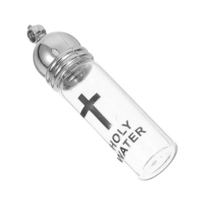 GLEAVI Glass Holy Water Bottle with Cross Pendant