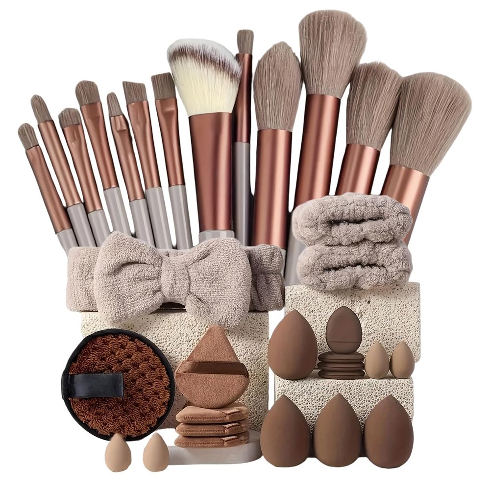 Travel Makeup Brush Set, 33 Pieces