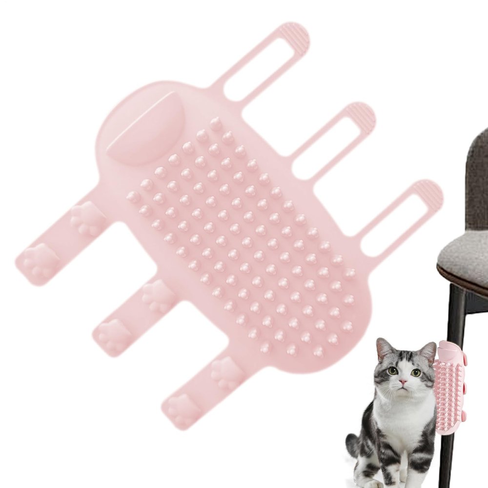 Cat Hair Brush for Indoor Cats, Silicone Cat Face Scratcher and Massage Brush with Adjustable Strap