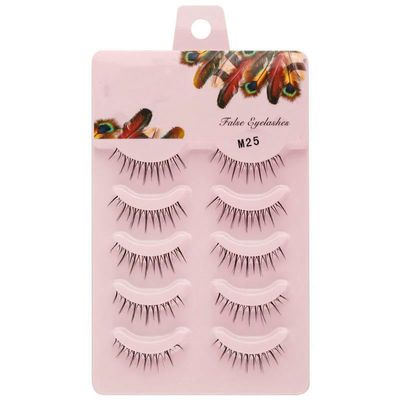 Manga Lashes, 5 Pairs Anime Cosplay Mink Lashes, Korean Natural Short Full-Strip Lashes with Clear Band