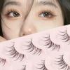 Manga Lashes, 5 Pairs Anime Cosplay Mink Lashes, Korean Natural Short Full-Strip Lashes with Clear Band view 3
