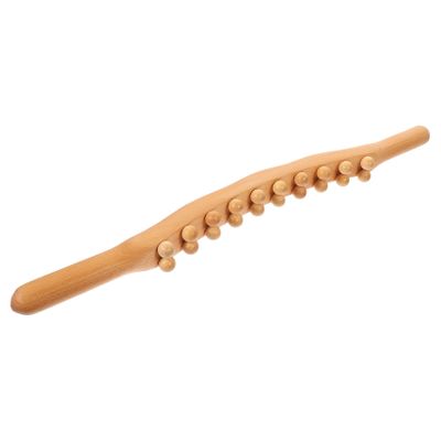 Beechwood Treatment Stick with Round Beads for Massage