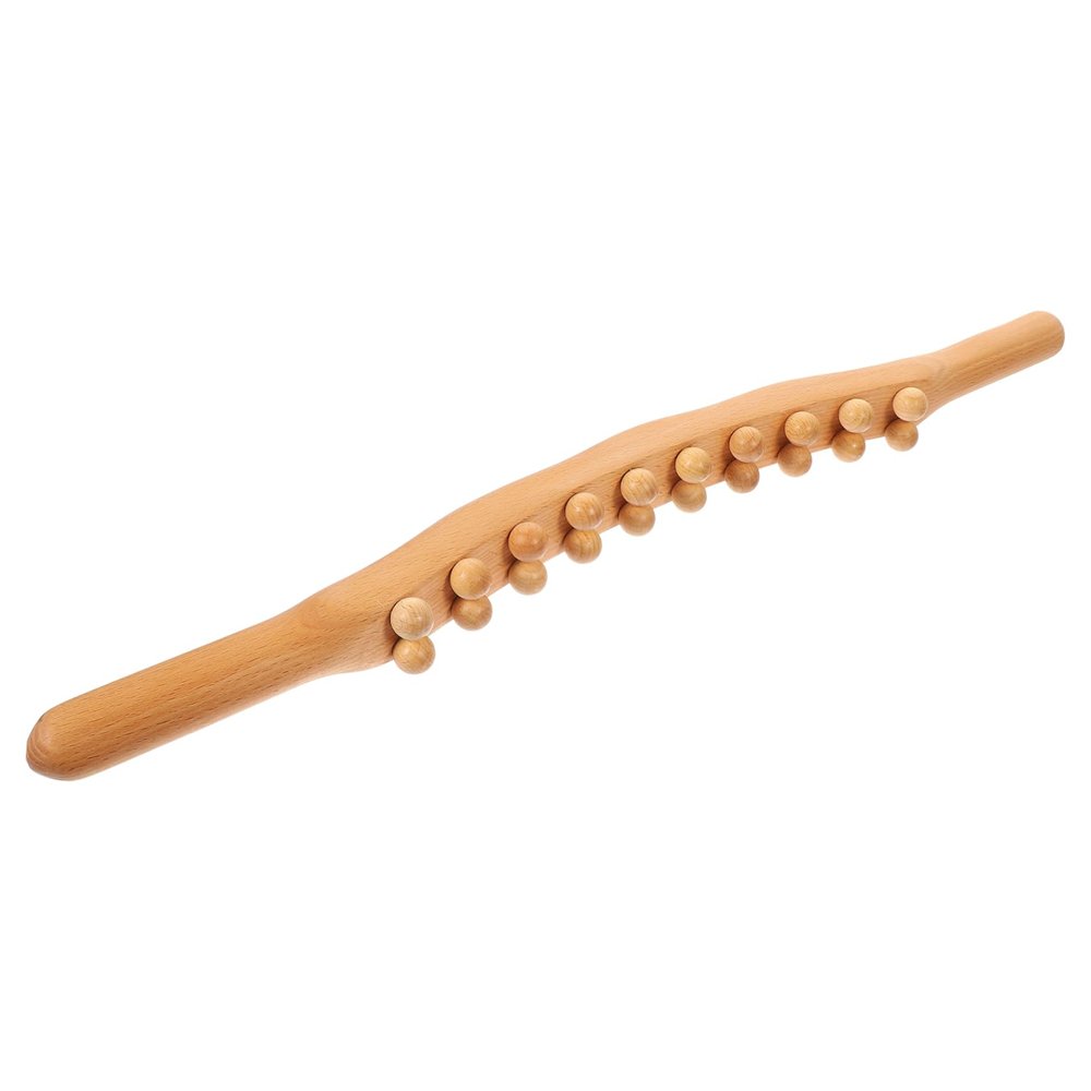Beechwood Treatment Stick with Round Beads for Massage