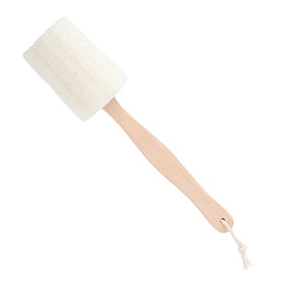 Bath Brush with Long Wooden Handle and Loofah Body Scrubber