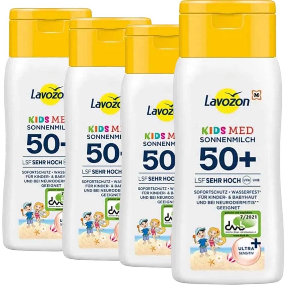 LAVVOZON Kids MED Sunscreen Roll-On, SPF 50+, 200 ml, Water-Resistant, 4 Er