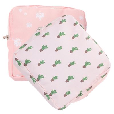DEARMAMY 2-Piece Portable Tampon Holder and Storage Bag Set for Women’s Pads, Small Hygiene Pouches, Durable and Odorless