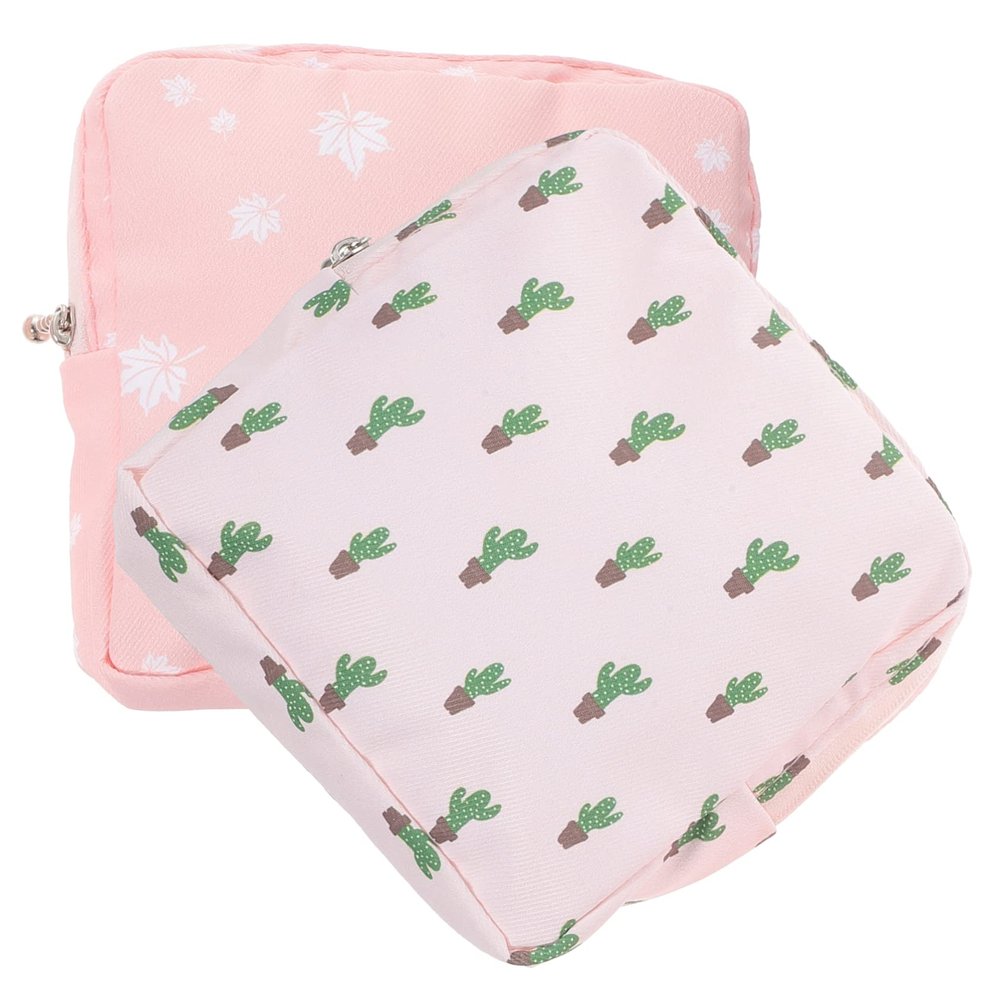 DEARMAMY 2-Piece Portable Tampon Holder and Storage Bag Set for Women’s Pads, Small Hygiene Pouches, Durable and Odorless