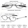 Lanomi Reading Glasses for Women and Men, Unisex Retro Round Full-Rim Glasses, Lightweight, Transparent Gray, +2.5 view 2